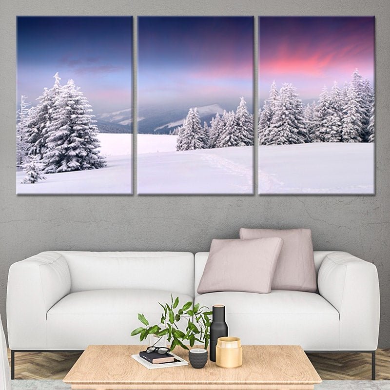 Winter forest wall art — actual product photograph
